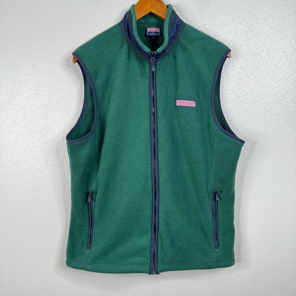 Vineyard Vines Green Fleece Vest‎ Size Medium